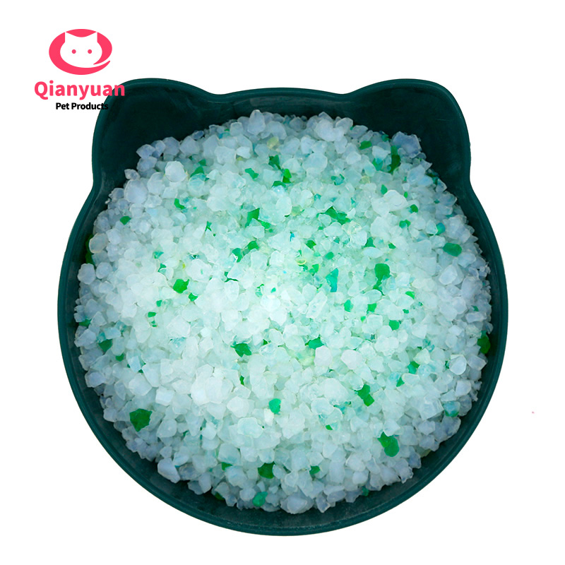 2024 Factory direct wholesale 1-8mm 1.6kg Pet Products Supply Silica Gel Sand Filler Clean Blue Crystal Silicone Cat Litter