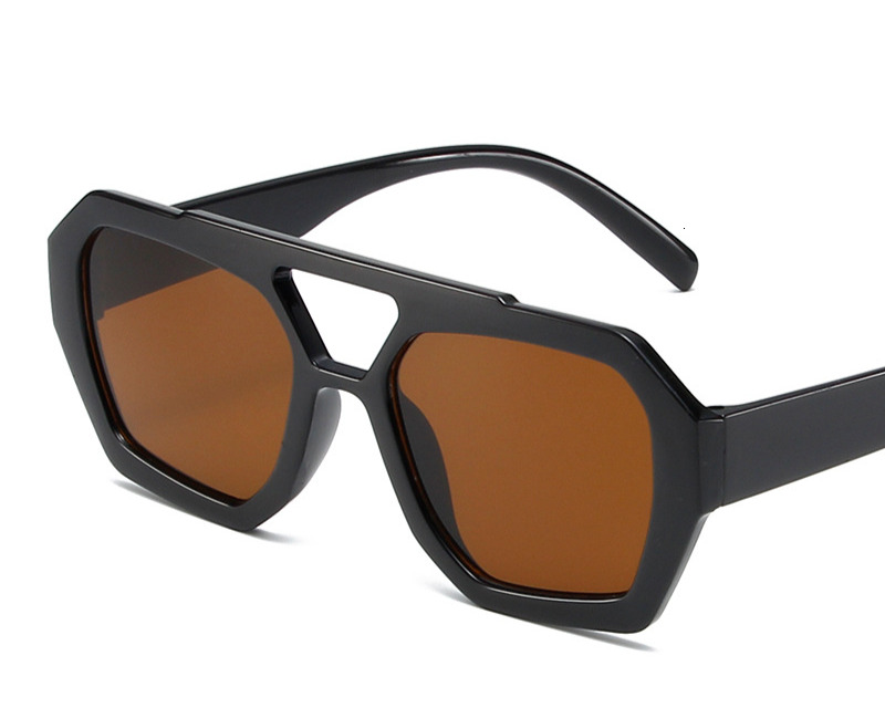Men's and women's trends leopard print sunglasses Square fashion all-in-one sunglasses Daily commute minimalist glasses