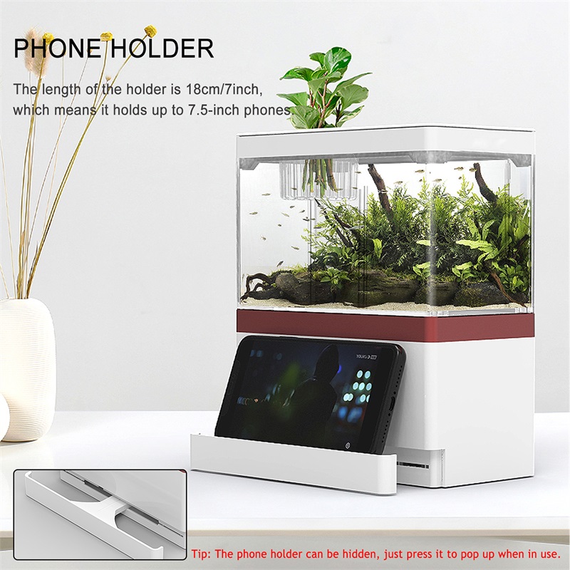 Zaohetian Acrylic fish tank desktop viewing Plant raised fighting fish small fish tank with light