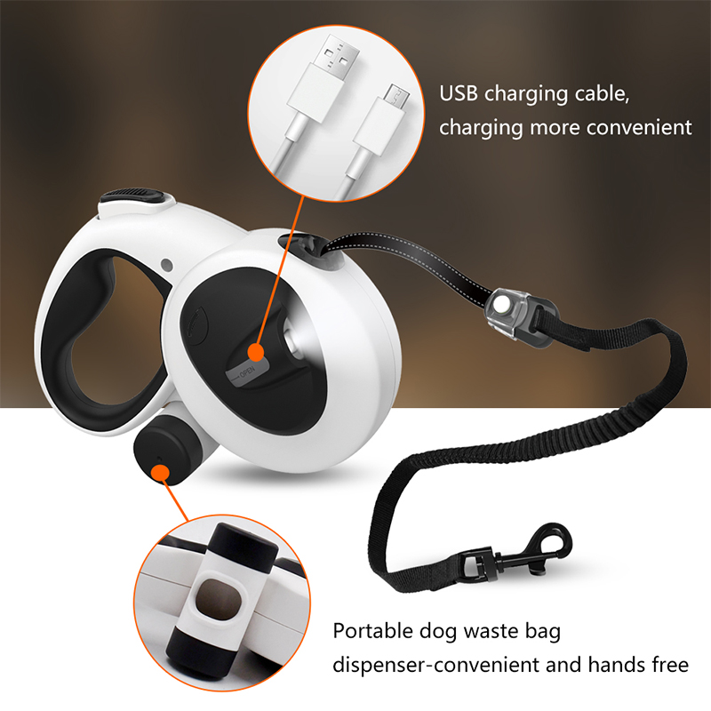 Nylon Retractable Hands-Free Dog Leash Waterproof Belt with Nylon Bungee for Active Pets