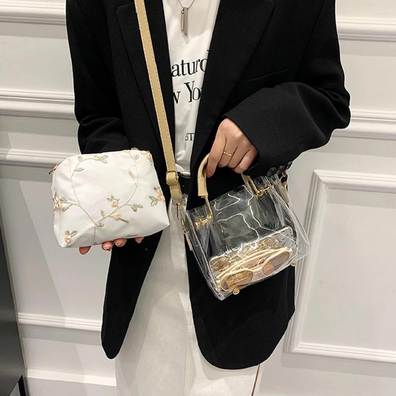 2025 NEW Shoulder Bags Transparent PVC Female Messenger Small Top-Handle Summer Clear Jelly Chain Handbags Ladies Crossbody zhanyishengli