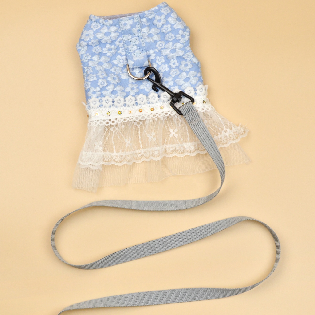 MIDEPET Cute Flower Design Custom LOGO Accept 2 Pack Dog Dress Design Harness Vest With Leash
