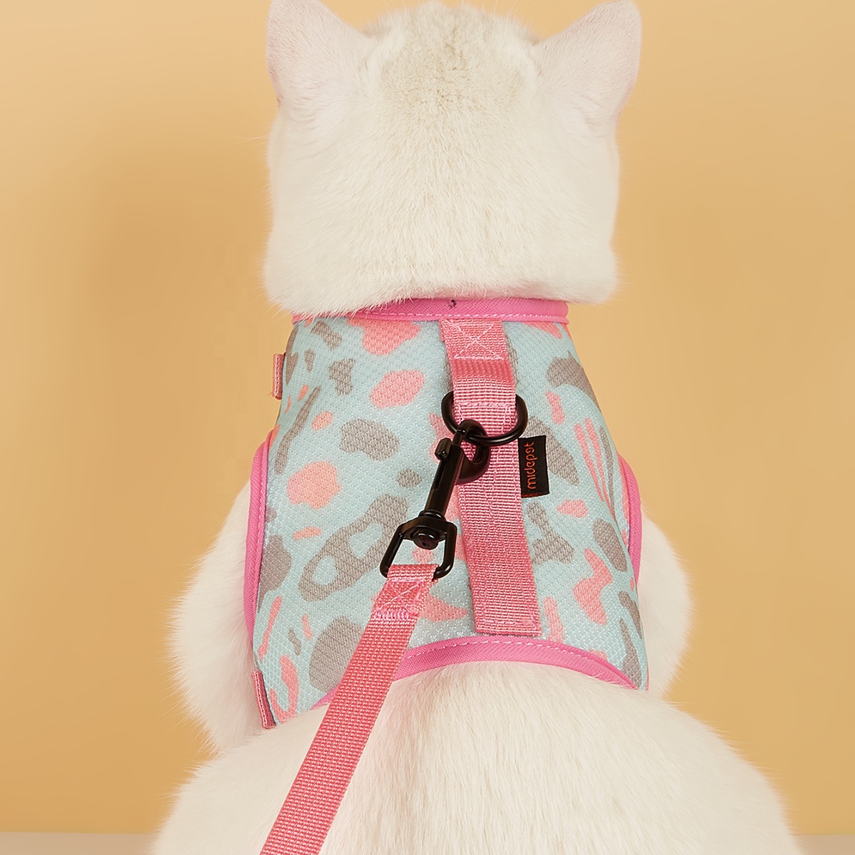 MIDEPET Wholesale breathable small adjustable dog harness with leash set custom logo pattern accept dog harness and leash luxury