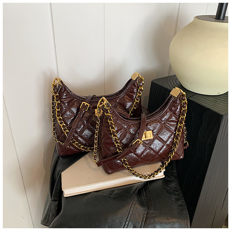 Fashion Texture Armpit Commuting Women's New Diamond Grid Chain Versatile Crossbody Bag Designer Bags Handbags Women