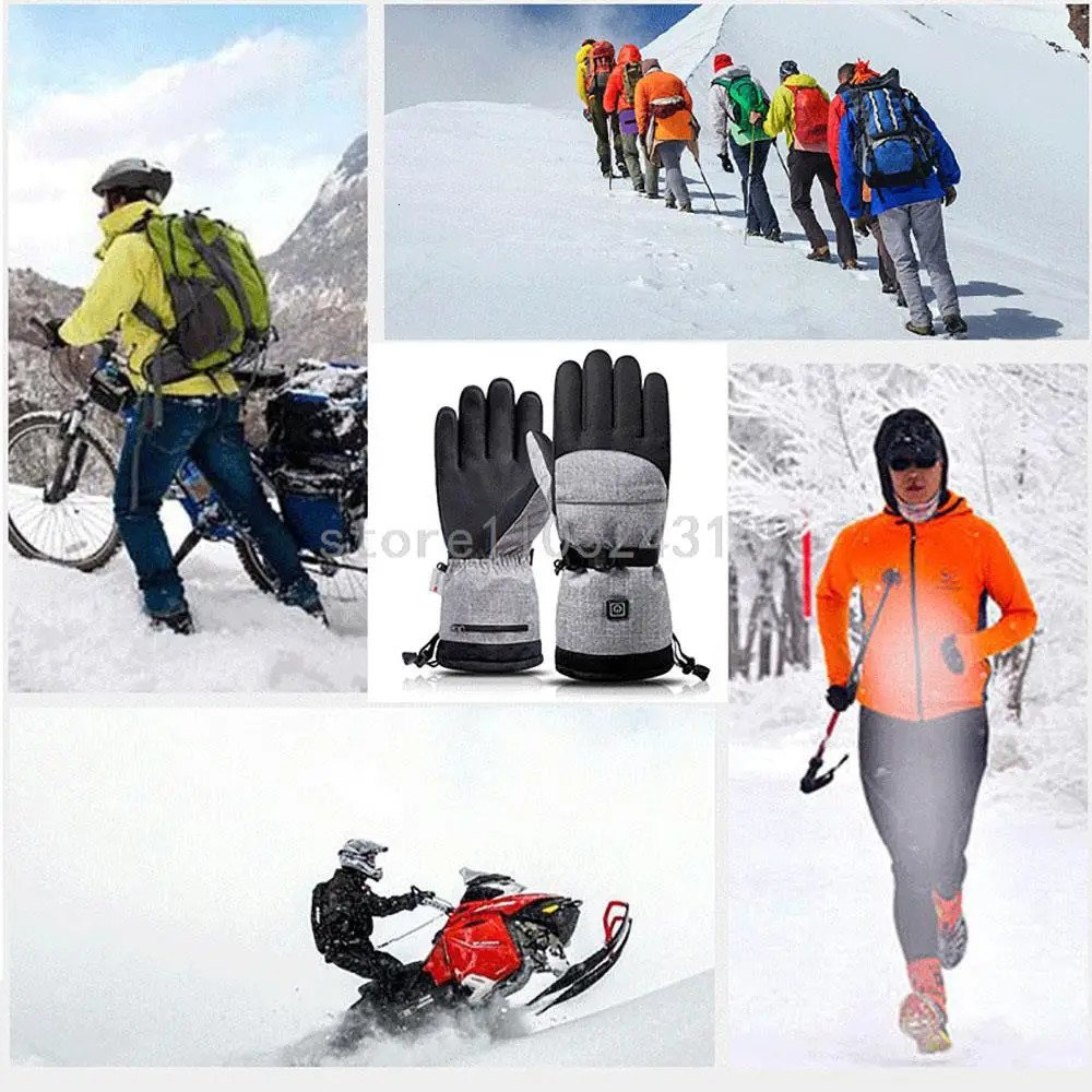Heated Gloves Hand Warmer Electric Thermal Waterproof Snowboard Cycling Motorcycle Bicycle Ski Outdoor Winter 241125
