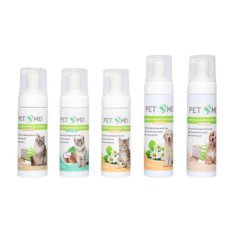 Factory oem pet dog cat waterless cleaner pet shampoo Eco-friendly Natural Smooth And Mild deodorizing pet dog shampoo