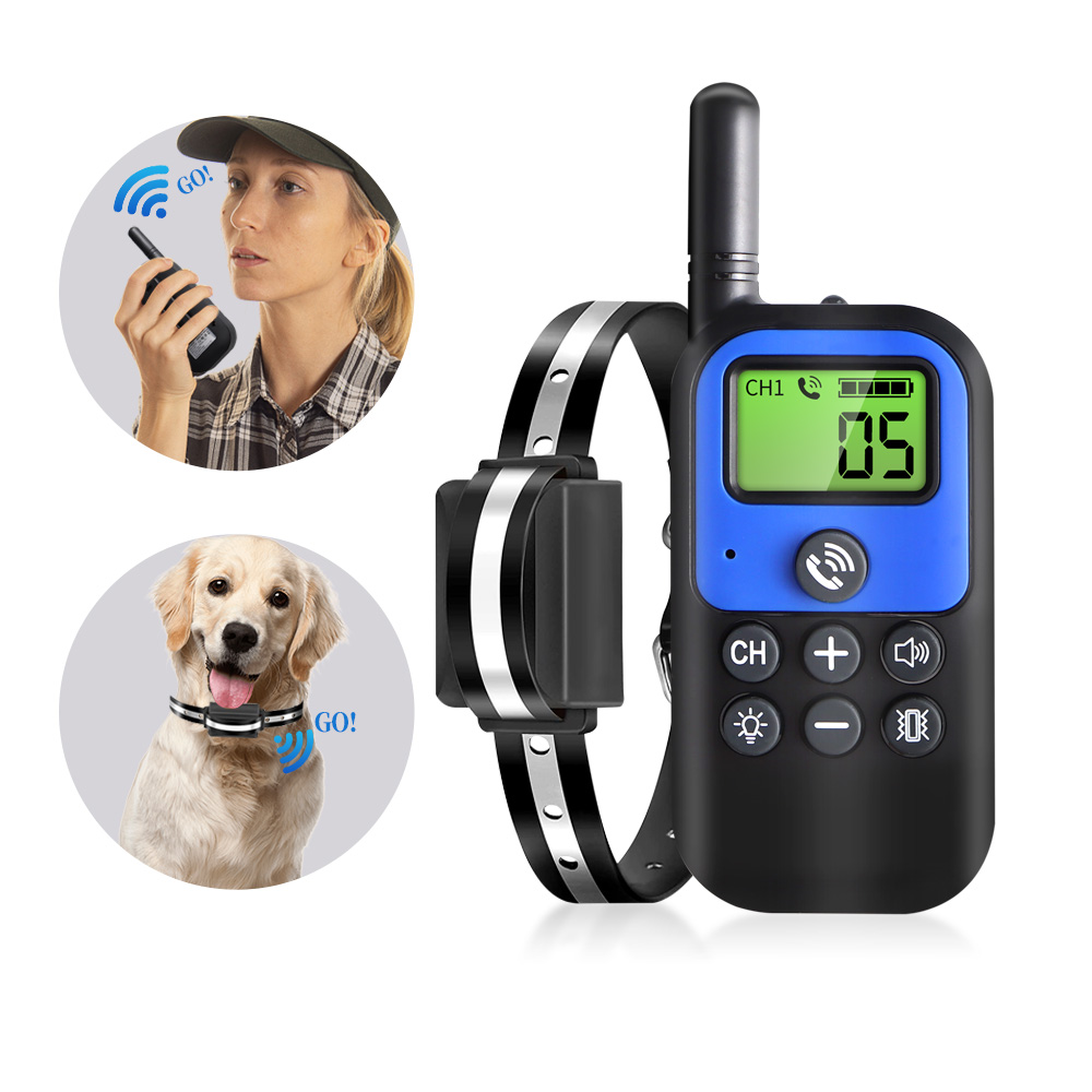 1500M Waterproof Rechargeable Electric Electronic Shock Vibration Voice Pet Dog Training Collar with Remote