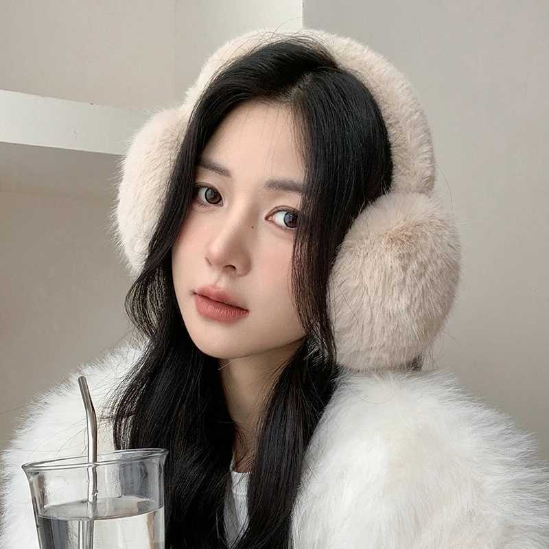 Solid color soft plush earmuffs warm winter earmuffs fashionable earmuffs outdoor cold protection earmuffs foldable earmuffs W241126