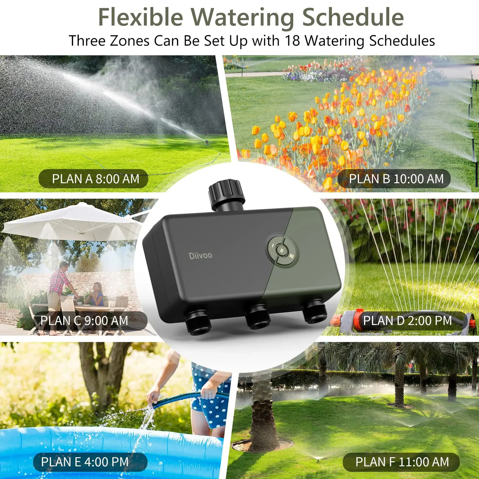 Diivoo WIFI controller timer intelligent courtyard irrigation system garden timer hose control device with Alexa support 241125