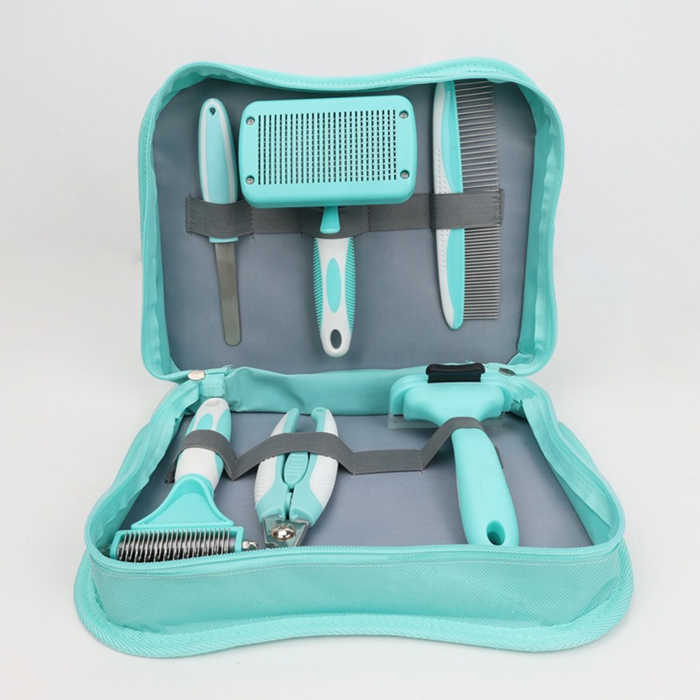 Cat Brush Kit for Grooming Short & Long Haired Cats 6 in 1 Pet Grooming Set for Small Animals