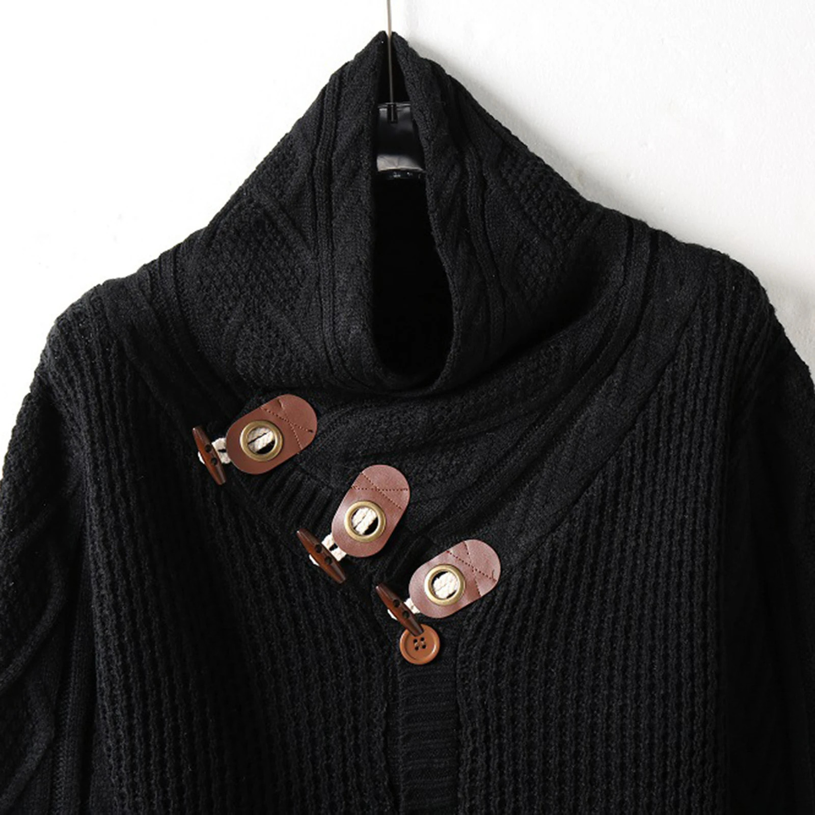 Fashionable mens long sleeved streetwear ultra soft knitted high neck sweater cardigan 241126