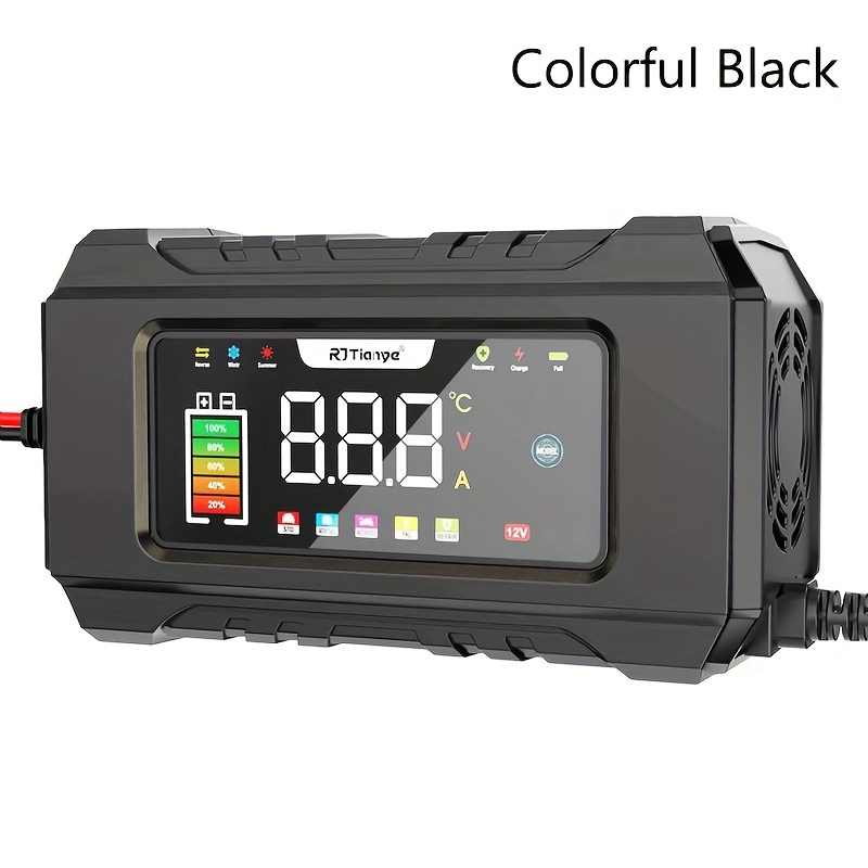 12V 6 Amp Intelligent Automatic Battery Charger/Maintainer With LCD Screen, Impulse Repair Summer/Winter Modes