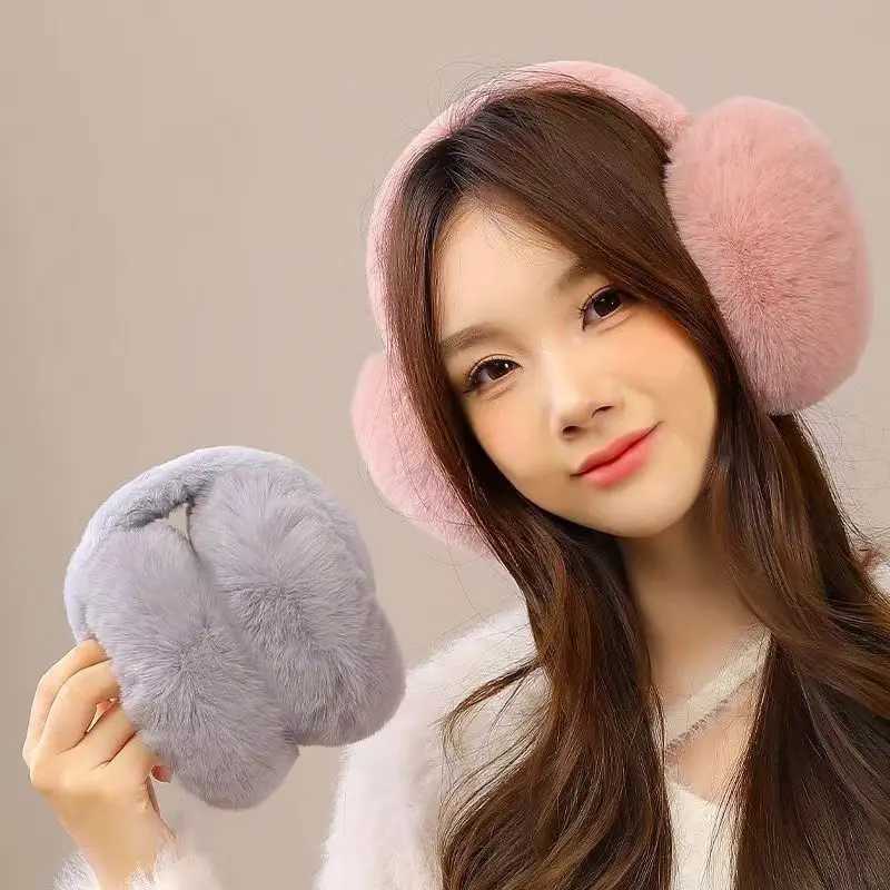 New Solid Color Soft Plush Ear Warmer Winter Warm Earmuffs Fashion Ear Cover Outdoor Cold Protection Ear-Muffs Folding EarflXJ241126