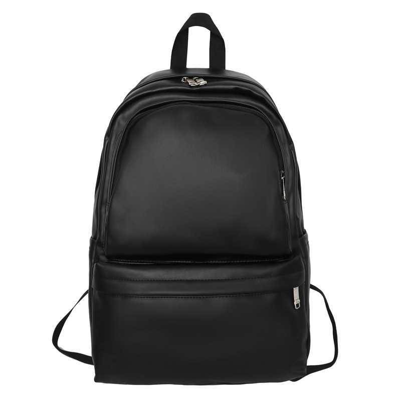 Large capacity and high-value PU stylish backpack for junior and senior high school 2024 new Korean style simple couple fashion travel bag