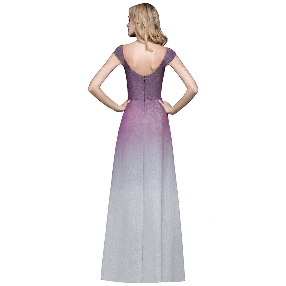 Sleeves A Cap Sequins E Long Prom Gradient Color Ruched Or Length Formal Party Evening Dresses Real Image Cps 6660306