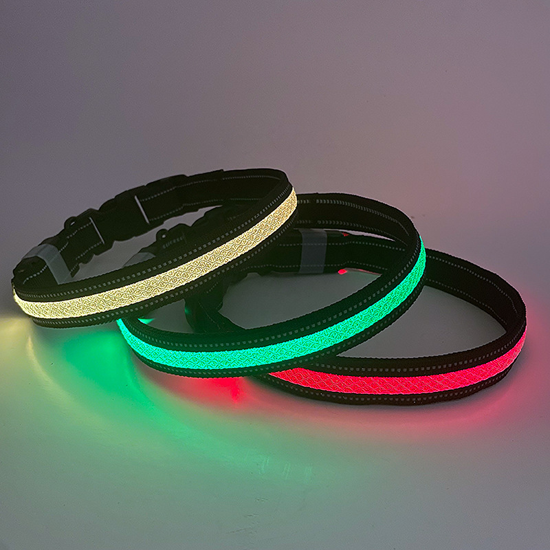 App Remote Control OEM Lamp Color Quick Release Reflective Safety LED Collar for Dogs