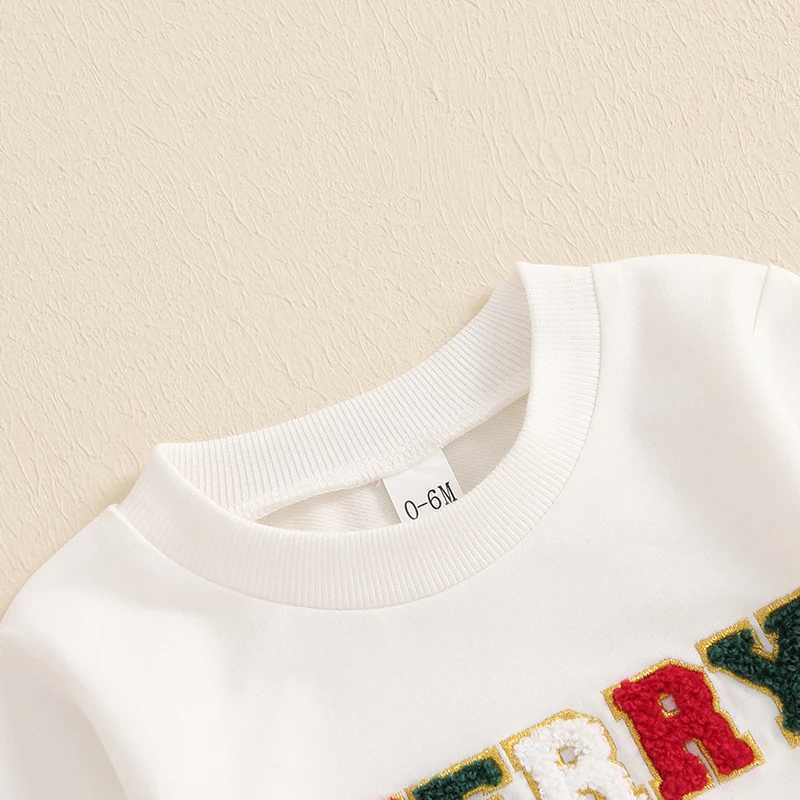 Clothing Sets Cute Baby Girl Boy Christmas Clothes Set with Letter Print Sweatshirt and Solid Color Pants for Toddlers H241126