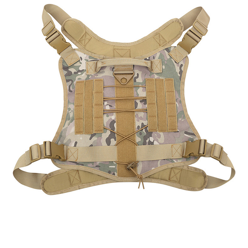 Dog Chest Camouflage Tactical Strap Nylon Traction Rope Vest Type Pet Harness Set