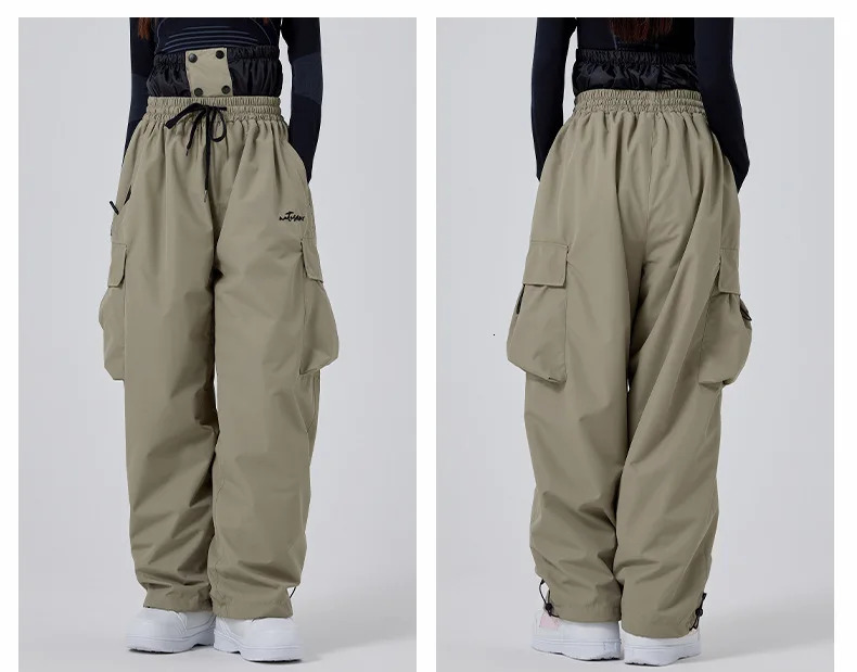 2025 Men Women Baggy Ski Pants Waterproof 15000 Windproof Loose Snowboarding Pants Snowpants Outdoor Hip-hop Ski Cargo Pants 241126 - view 3