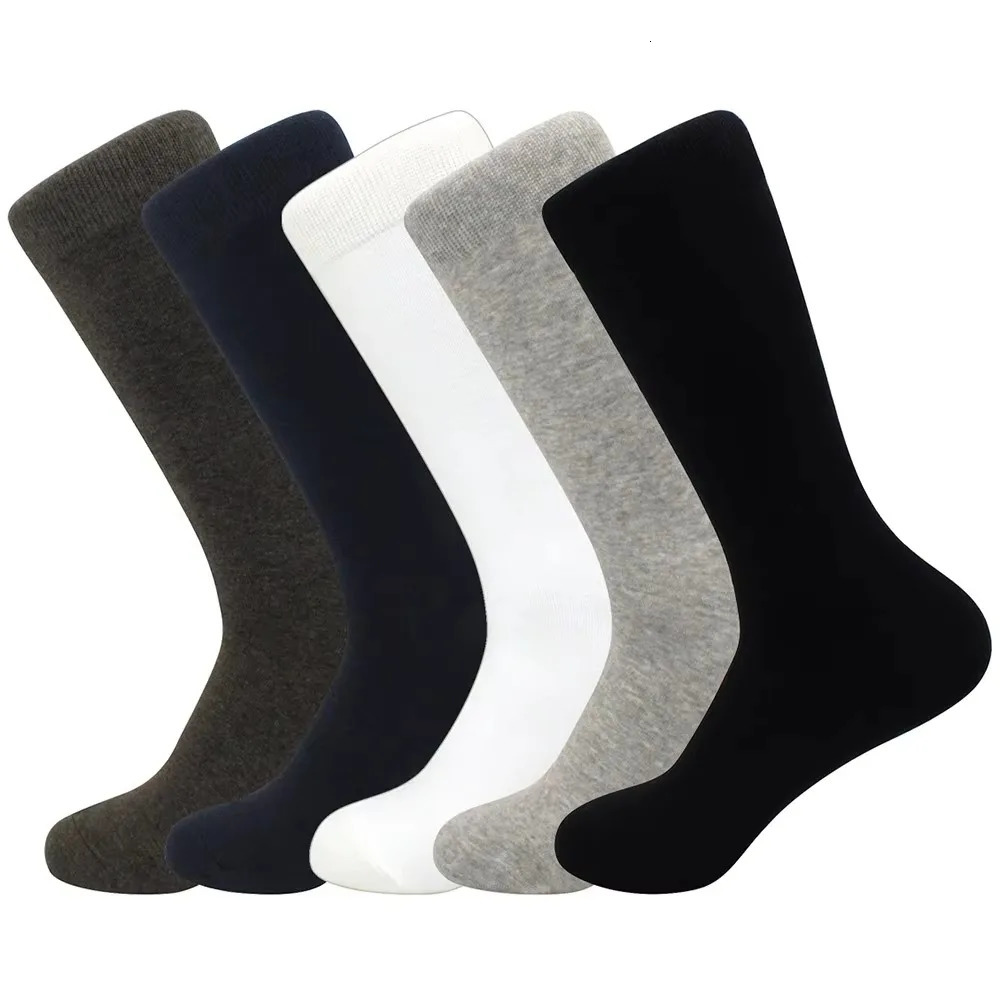 10 pairs of mens socks black cotton dress socks high-quality long autumn and winter sweat and odor resistant calf socks 241126
