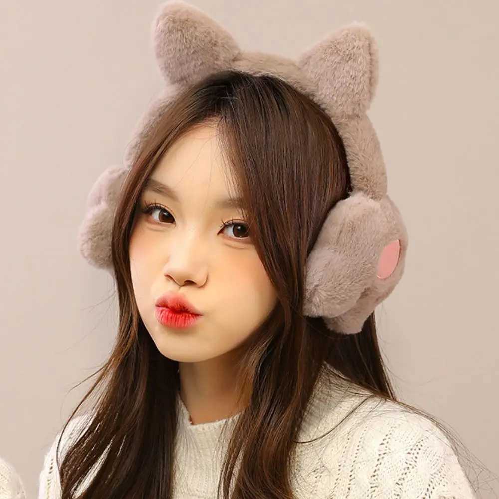 Earcap cat plush earmuffs are comfortable windproof cat paw earmuffs refrigerated protection keep warm and cute earmuffs for cycling W241126