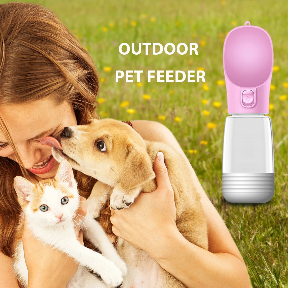 380ml Dog Travel Drinking Cup Safe Portable Plastic Drinking Cup for Dog Water Leak Proof Washable Durable Outdoor Dog Products