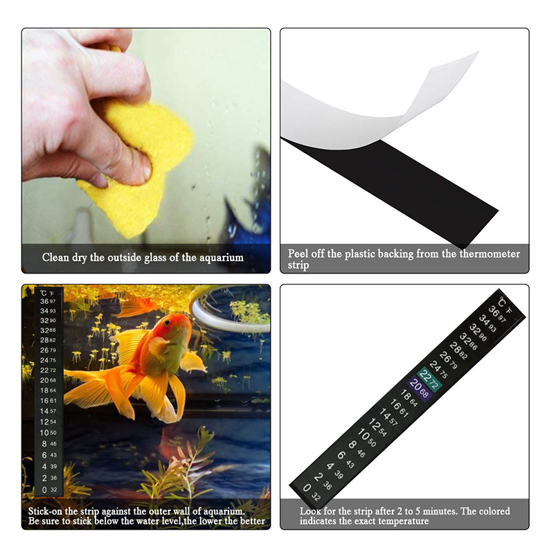 LCD Stick on Digital Thermometer Aquarium Water Thermometer Sticker Strip Adhesive Fish Tanks Accessories 0 to 36 Degree Measure