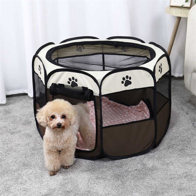 Outdoor Collapsible Octagon Cat Dog Puppy Kennels Fence Breathable Small Portable Folding Pet Playpen