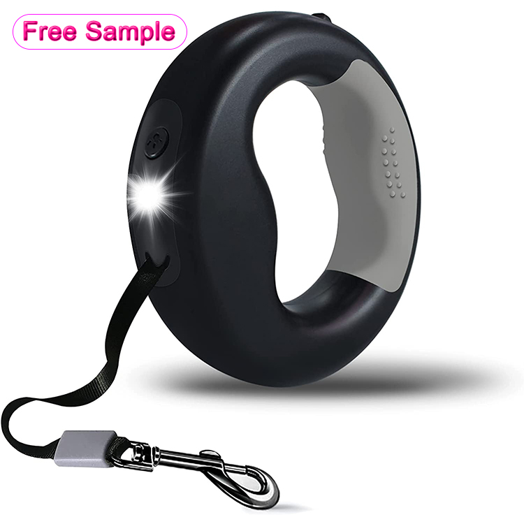 Hands Free Running Travel Adjustable Nylon Rope Heavy Duty Led Light Automatic Retractable Dog Leash