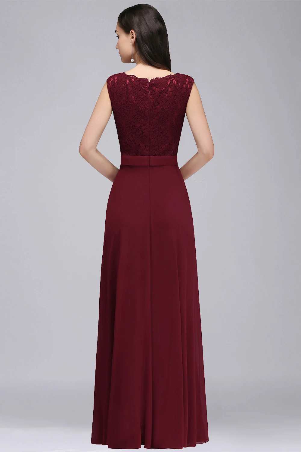 Runway Dresses Elegant Long Burgundy Evening Dresses 2023 Sexy Illusion O Neck Lace Slveless A-Line Chiffon Formal Party Prom Gowns Vestidos Y240426
