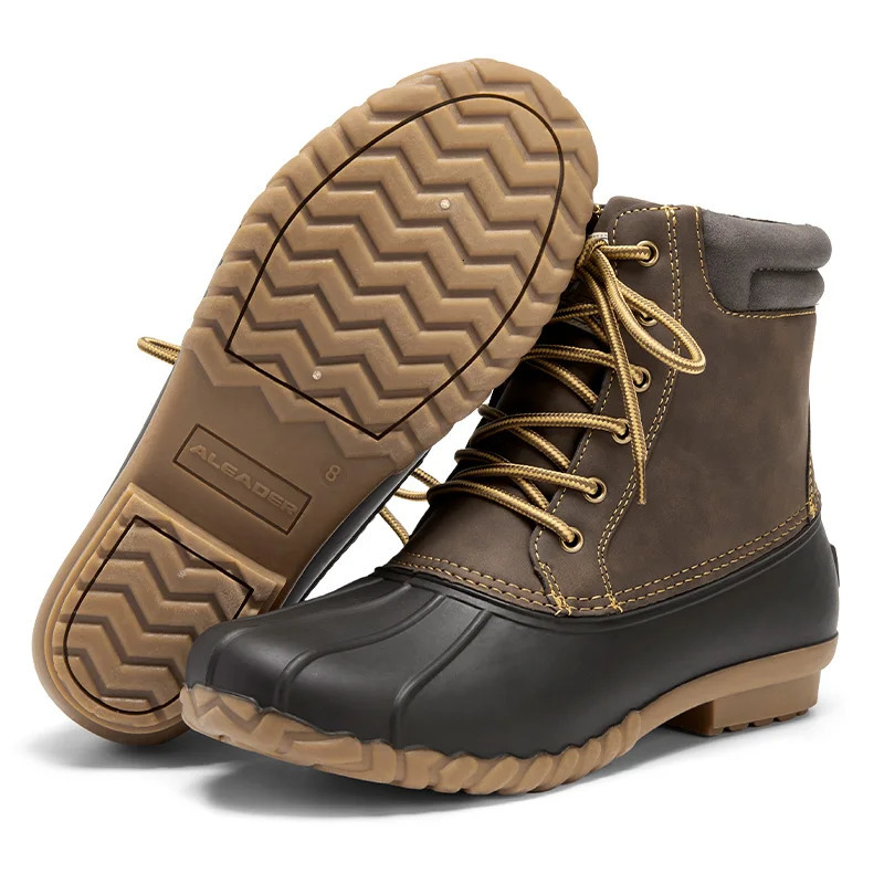 ALEADER Mens Duck Boot | Waterproof Shell | Fur Lined Insulated Winter Snow Boot 241114