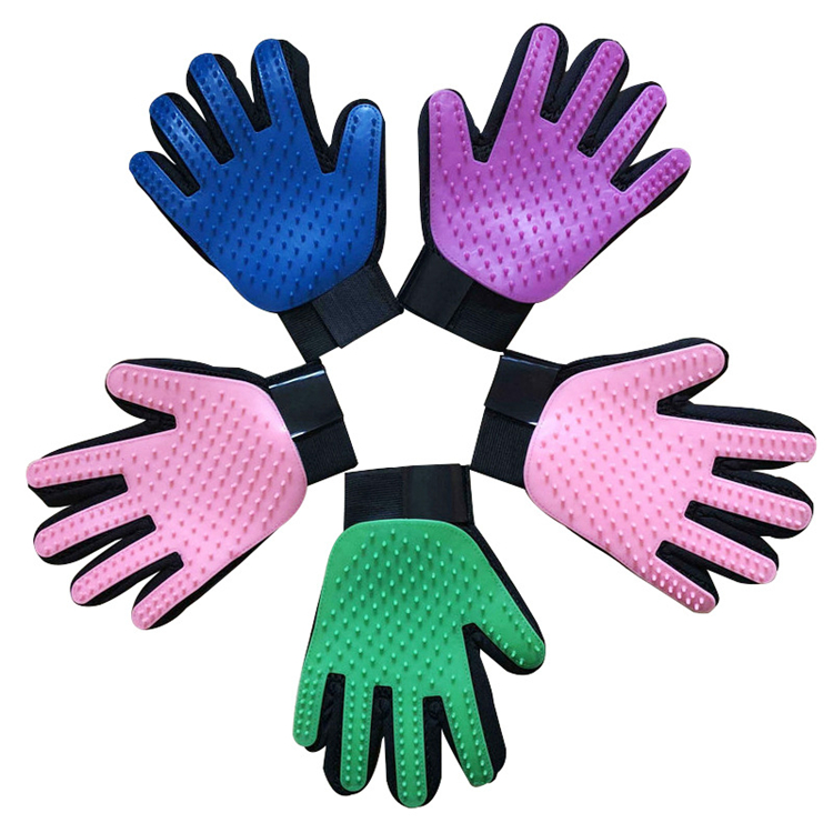 Upgrade 1 Pair Gentle Deshedding Brush Efficient Pet Hair Remover Mitt Pet Grooming Glove for Dogs Cats