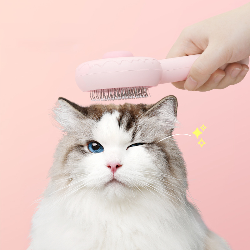 Lovely Pet Cleaning Brush for Dog Cat Grooming Comb Loose Underlayers Tangled Hair Remover One Button Control Beauty Products