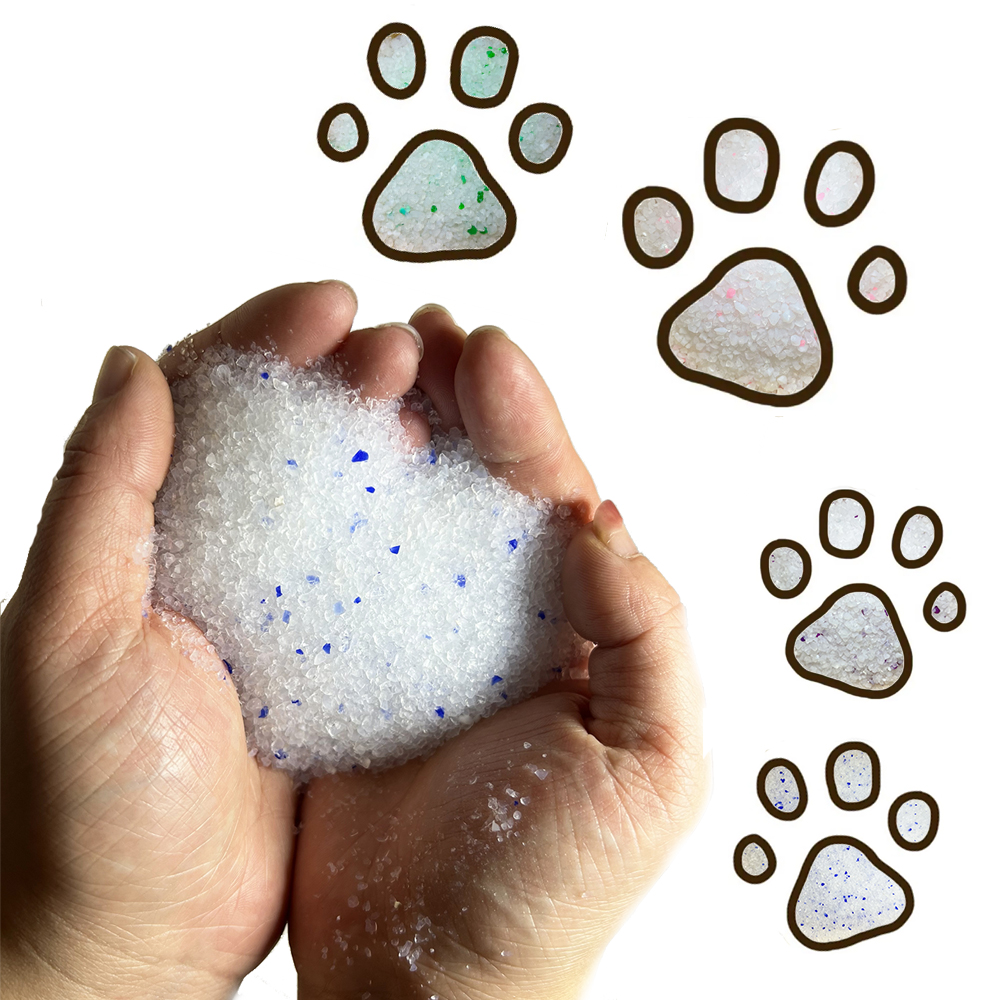 wholesale Tracksless crystal Cat Litter White Clear and Blue Crystals Litter Pearls crystal cat litter silica gel