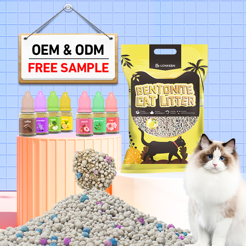 oem factory natural organic many flavors dust-free premium quick clumping Color clay bentonite cat sand litter
