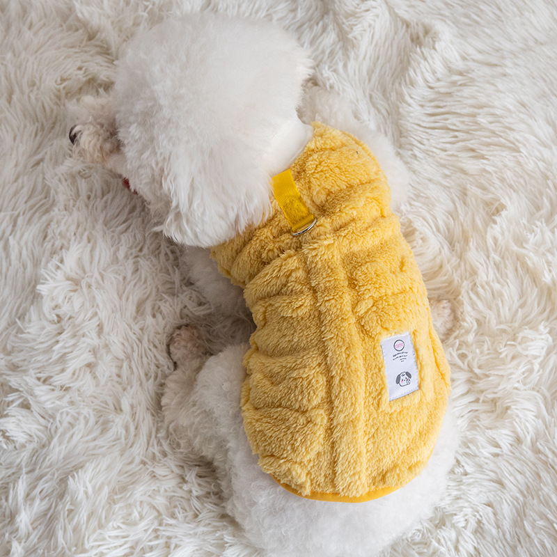 Pet clothes for small and medium-sized dogs autumn and winter sweater with traction for dogs plush clothes