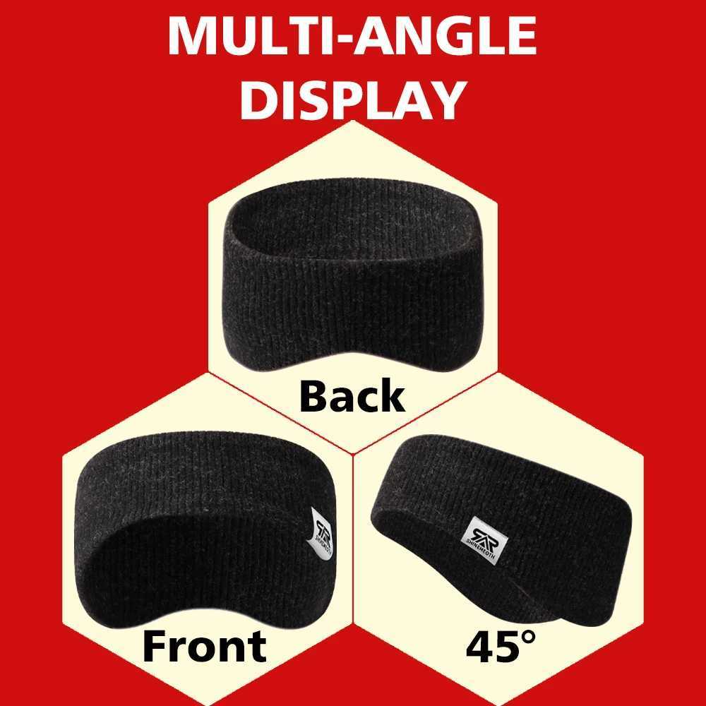 Winter ear warmers warm elastic knitted sports headband wool fitness earmuffs W241126