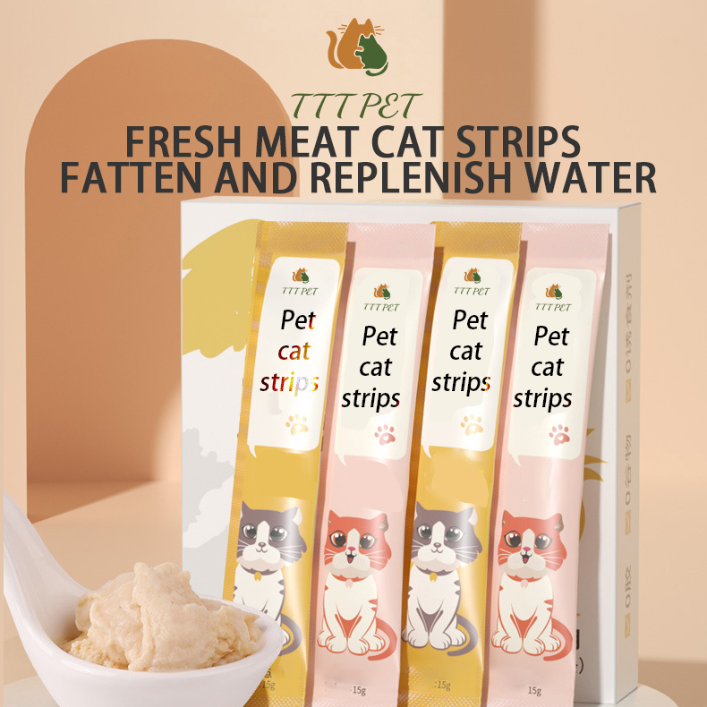 TTT Wholesale Treats Fresh Wet Other Pet Food Snacks Cat Nutritious Strips Hair Gill Promoting Canned Food