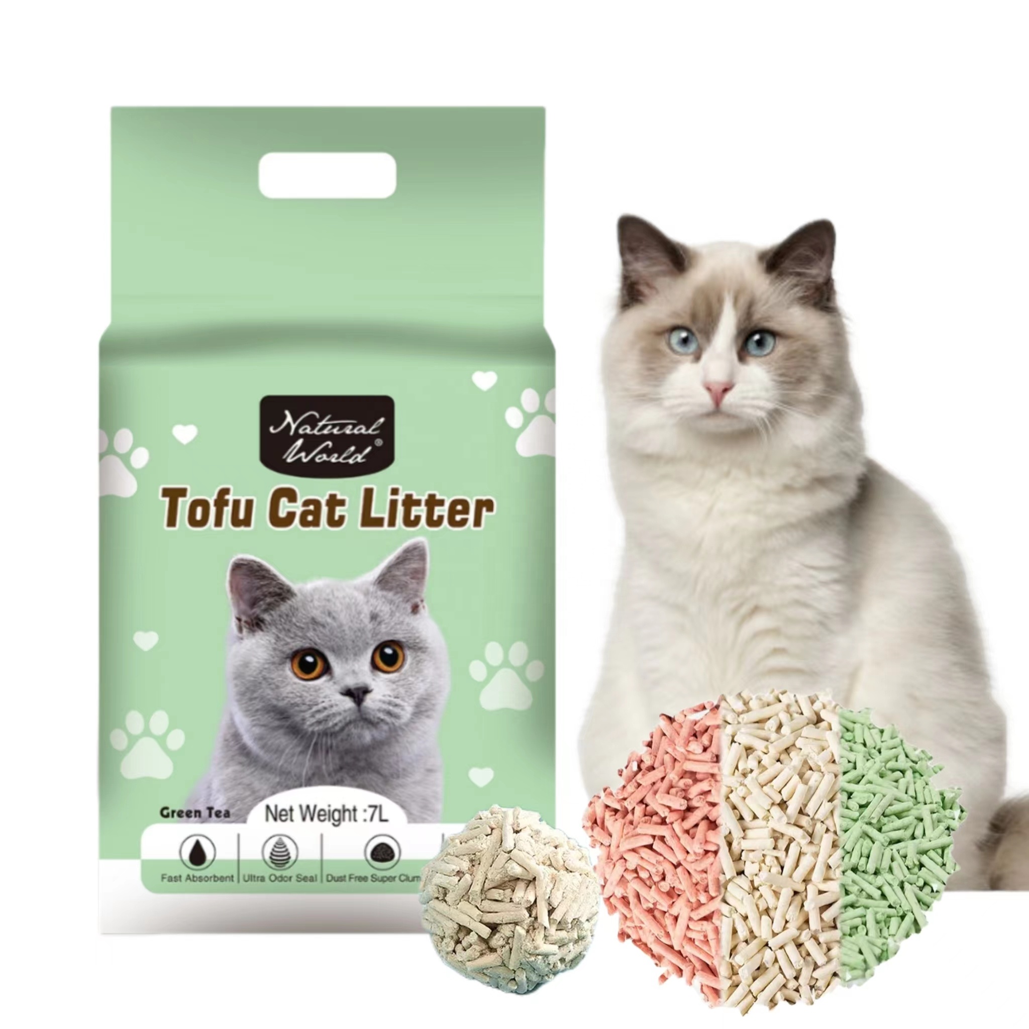 Pet Supplies Cat Litter Sand Scoopable Clumping Safe Clean Dust Free Soybean Tofu Cat Litter Sale Catlike