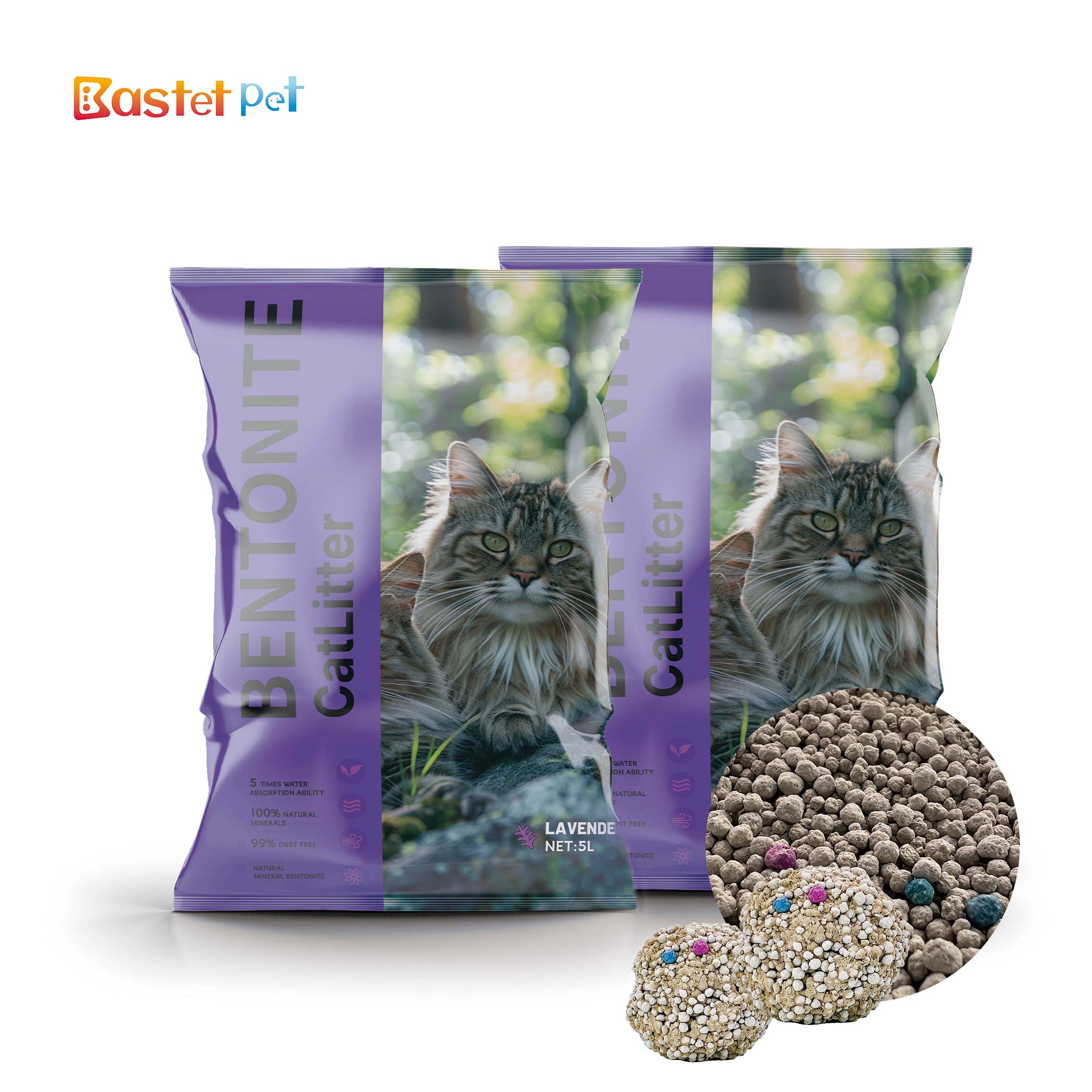 Free sample arena para gato bentonite cat litter easy clean clumping bentonite cat litter