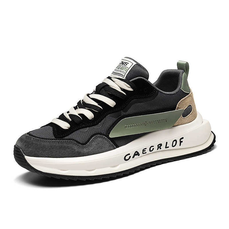 High Quality Cold sticky mens shoes spring new ultra fiber leather surface fashionable Forrest Gump shoes thick sole height increasing low top two ton