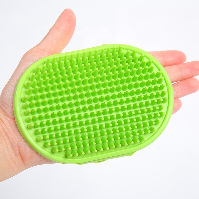 Pet Brushes Bath Massage Brush Shampoo Dispenser Dog Grooming Silicone Shower Brush Body Scrubbers For Cat Pets Bathing Products