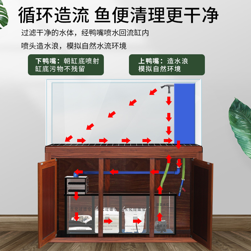 2023 new design aquarium fish tank water grass landscaping bottom filter ultra white custom home fish tank cabinet