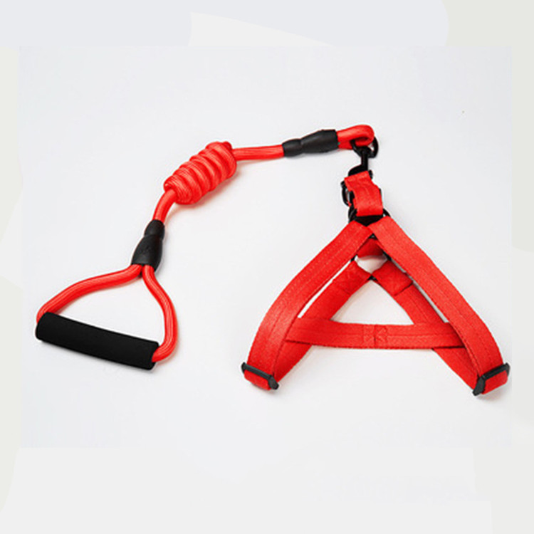 Waterproof Soft 2 In 1 Flax Webbing Leashes Set Reflective Pet Leashes Rope Leash Collar Harness Set