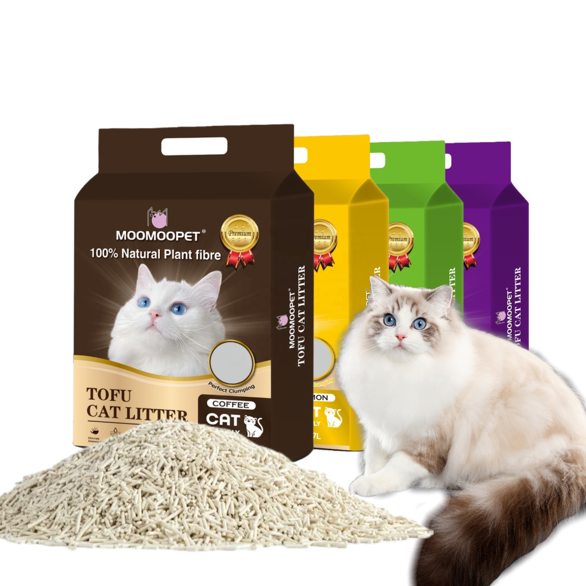 Best Bio Cat Litter Dust Free Clumping Litter Light 6L Tofu Cat Litter1.5mm Odor Control