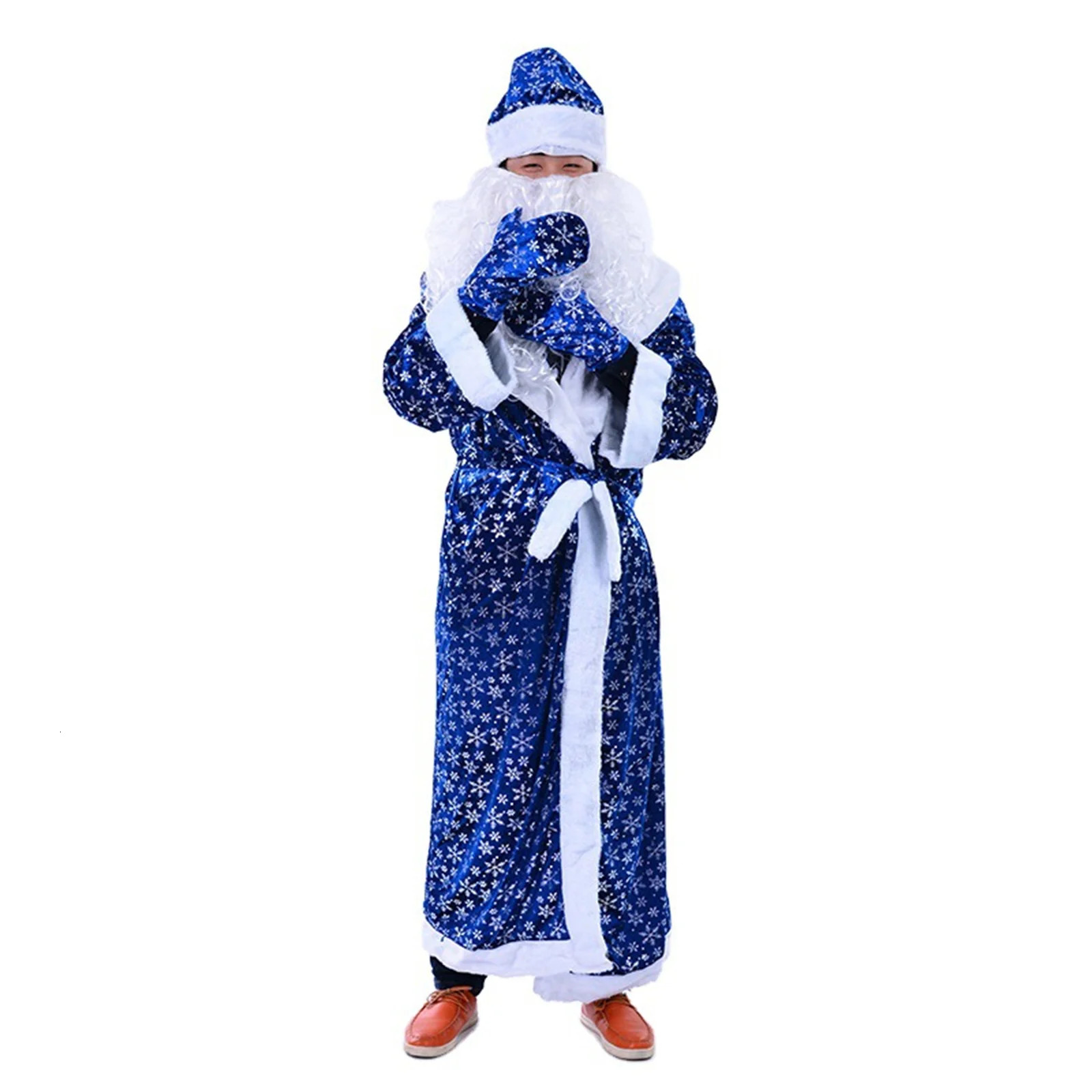 Santa Claus Role Playing Costume Classic Blue Velvet Santa Claus Dress up Santa Claus Years Party 241126