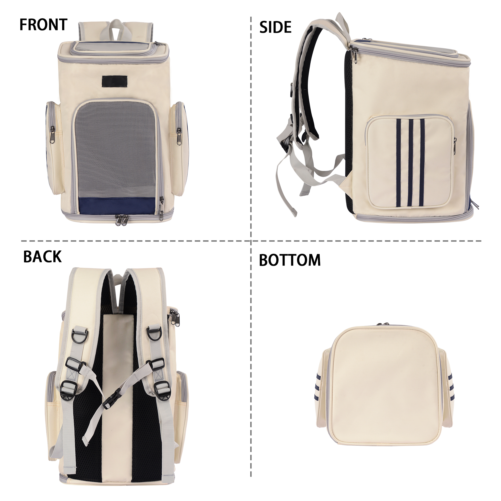 Foldable Pet Carrier Backpack for Small Dogs Puppy Cats, for Traveling Hiking Outdoors