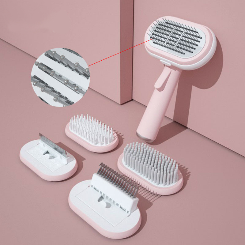 Dropshipping Multi-function Pet Hair Grooming Tool Massage Hair Removal Comb And Bristle Brush Comb Set For All Breeds Dogs Cats