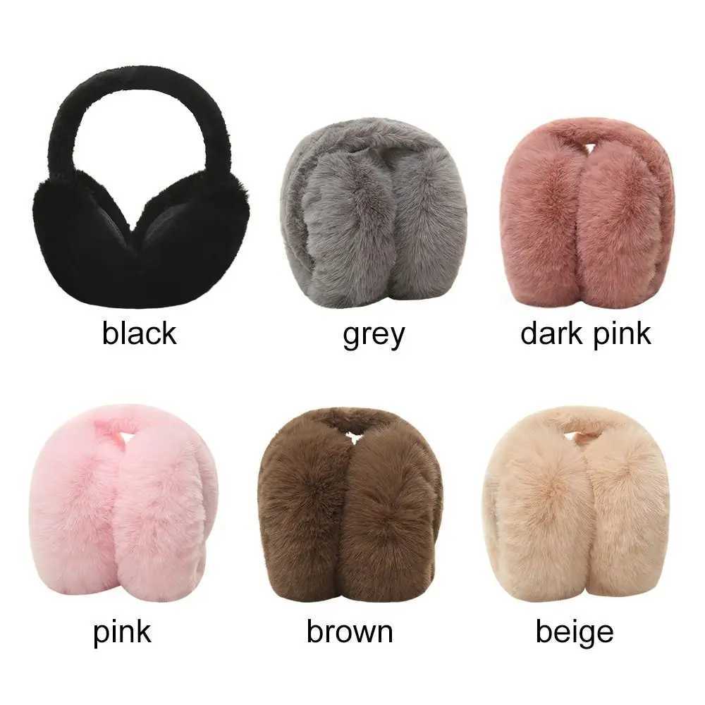 Portable Women Men Ear Warmer Faux Fur Ear-Muffs Foldable Earfls Winter Warm Soft Plush EarmuffsXJ241126