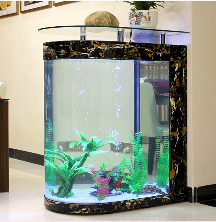 Customized large transparent cube Acrylic aquarium fish tank Glass Bullet front fish tank aquarium